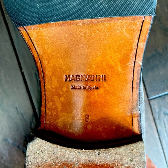 Magnanni & Saks Fifth Avenue Gray Suede Loafers - Picture 5 of 8